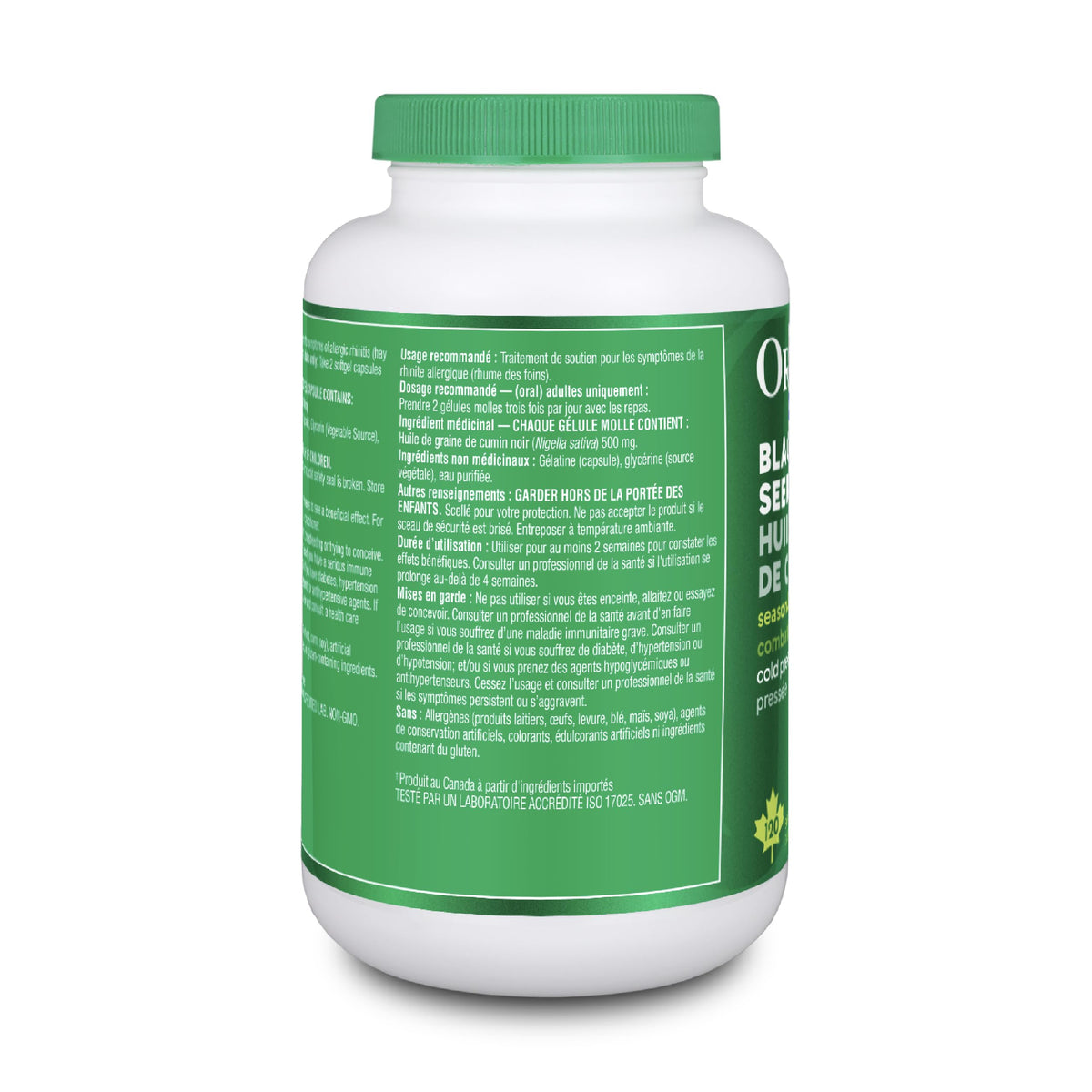 ORGANIKA BLACK CUMIN SEED OIL 120 SFTGL