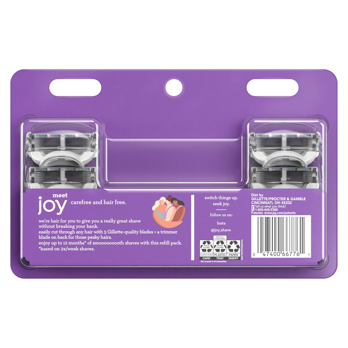 Joy Five-Bladed Twelve Blade Refills, 12 Count