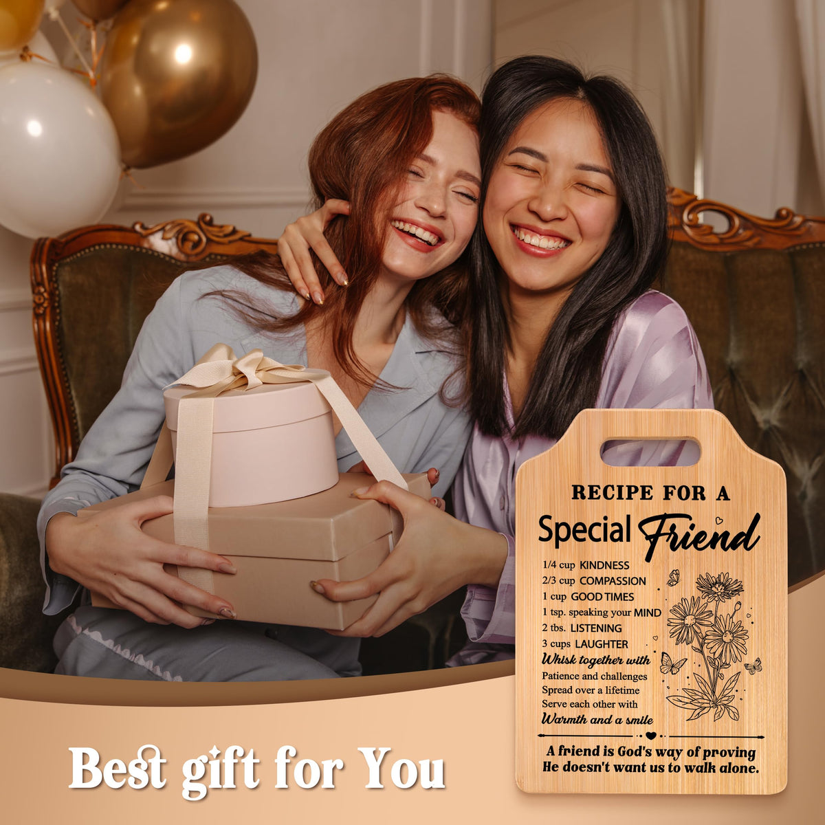 Milcier Friend Gifts for Women, Best Friend Birthday Gifts for Women, Recipe Cutting Board for Bestie, BFF, Friendship Christmas Birthday Present for Woman 🍁 All In One Marketplace Canada
