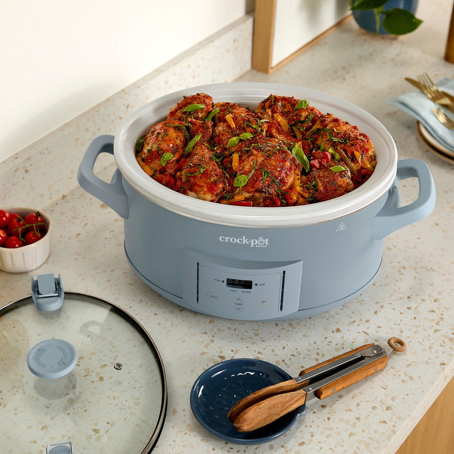 Crock-Pot Design Series 7-Quart Programmable Slow Cooker, Morning Haze Blue - Available at All In One Marketplace Canada
