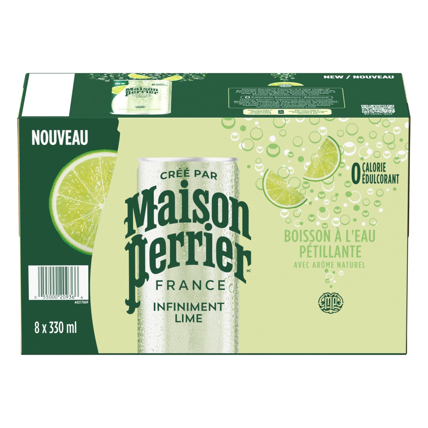 Maison Perrier Forever Lime, Sparkling Water Beverage, 24 x 330ml Maison Perrier