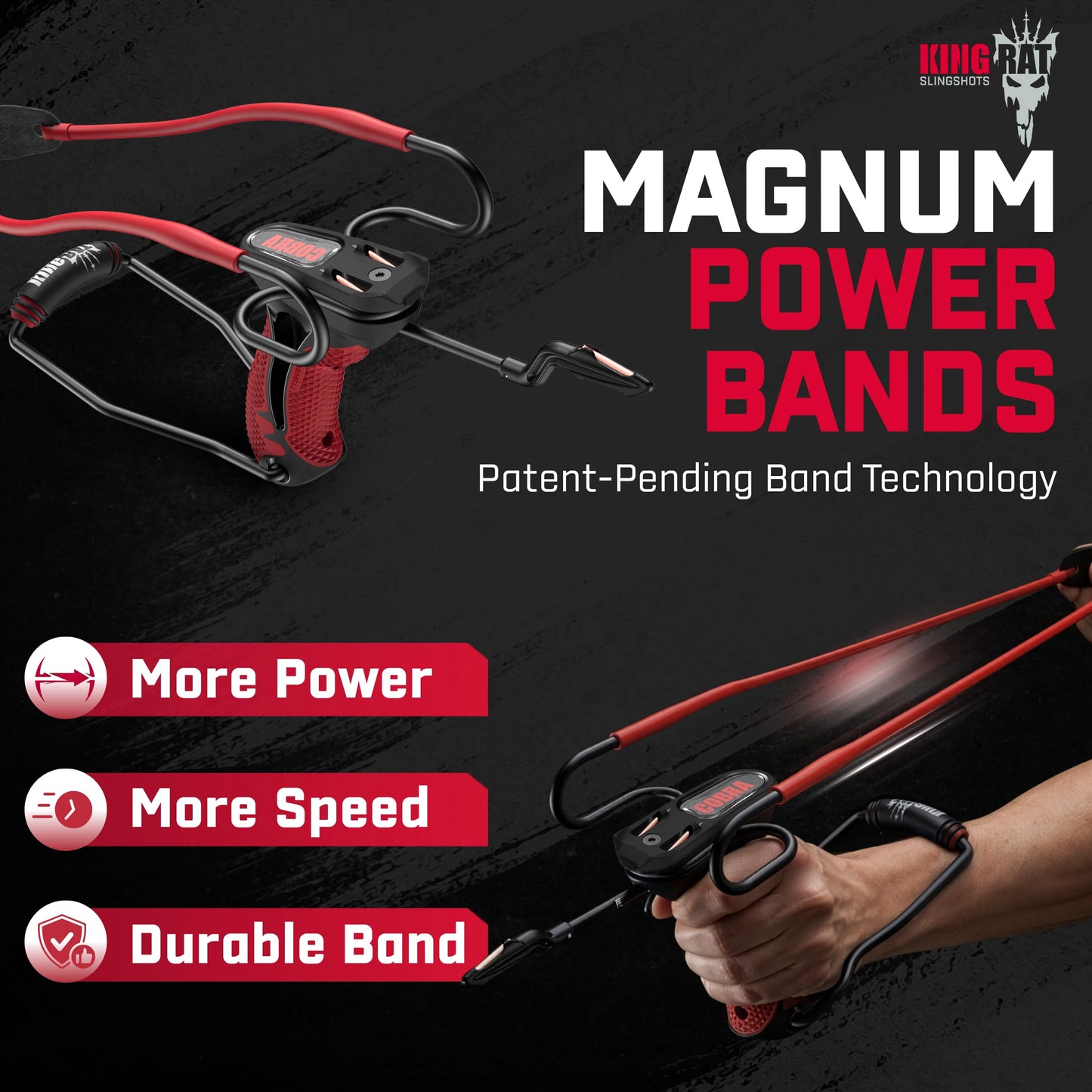 Barnett King Rat Slingshots, Cobra Slingshot with Stabilizer & Brace, Includes Magnum Power Bands, Practice Ammo, & Brushed Leather Pouch,Red/Black 🍁 All In One Marketplace Canada