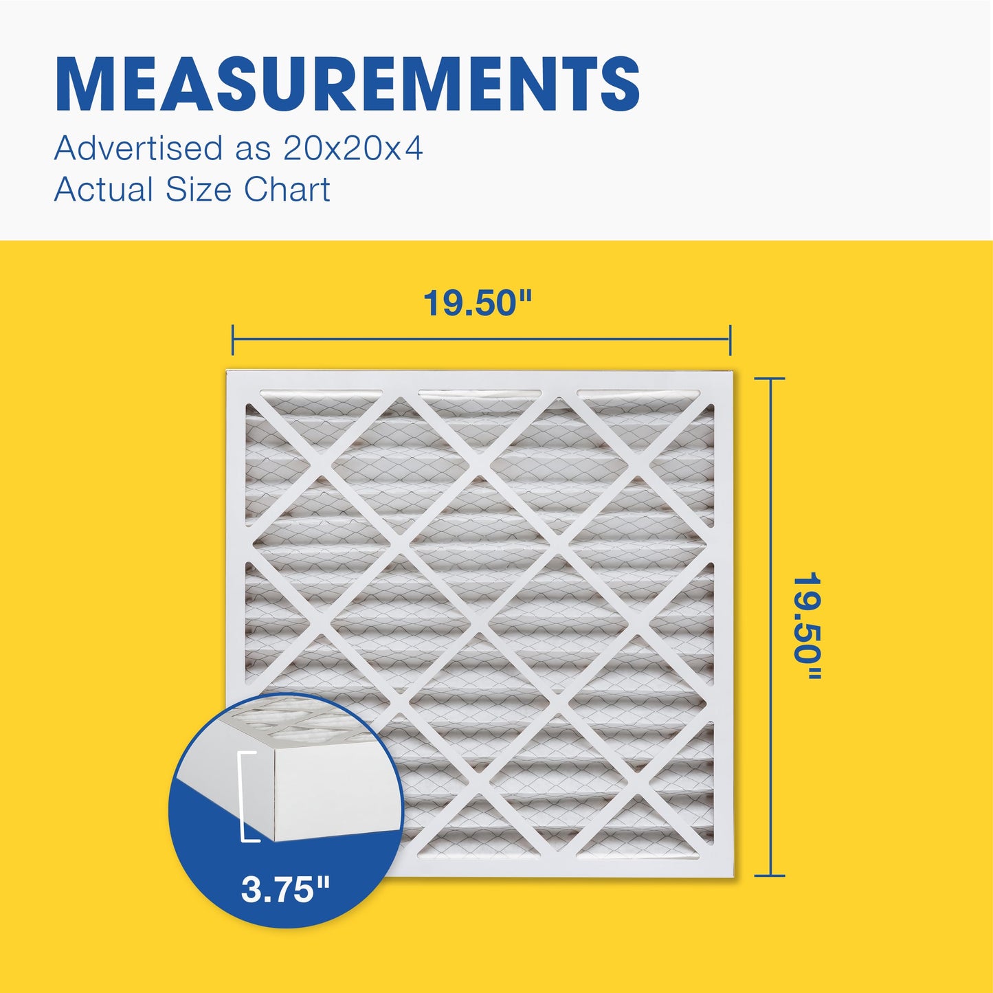 Aerostar 20 x 20 x 4 MERV 8 Pleated Air Filter, Pleated (Pack of 6) Aerostar