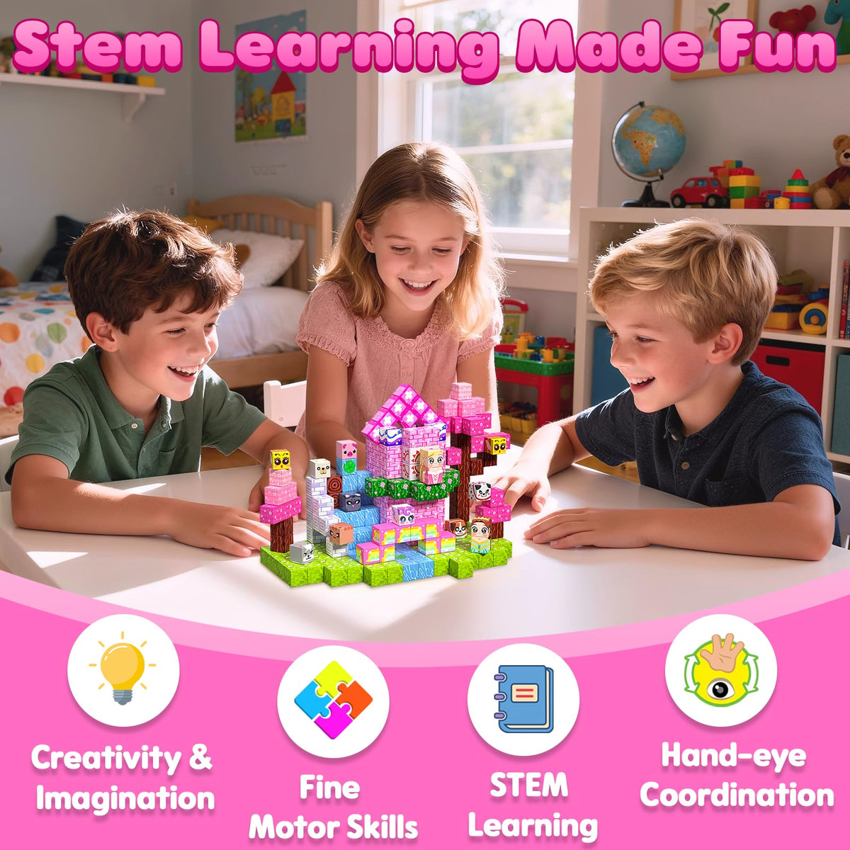 SSAWER Magnetic Blocks, 100PCS Toys Building Blocks Cubes Gifts for Girls 🍁 All In One Marketplace Canada