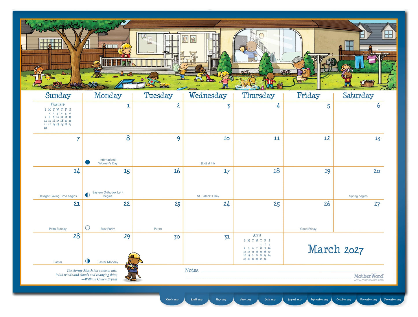 2027 MotherWord Deluxe Magnetic Ultimate Family Calendar and Chore Chart, 16-Month Family Planner, Sept 2026-Dec 2027, English, Large Deluxe Version, 18" x 13.5" (MWFCT12827) 🍁 All In One Marketplace Canada