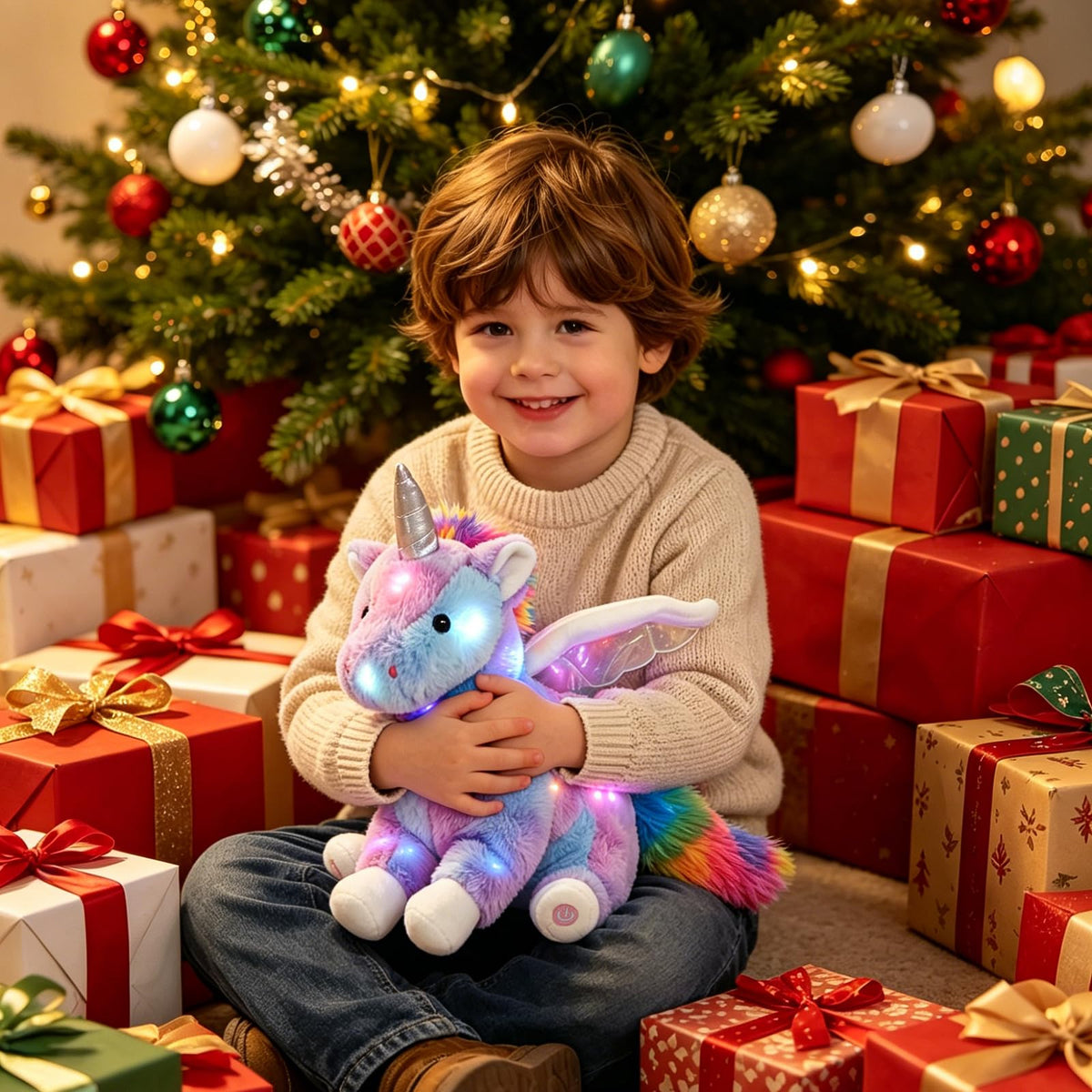 CozyWorld 42CM Light up Rainbow Unicorn Stuffed Animal Glowing Soft Plush 🍁 All In One Marketplace Canada
