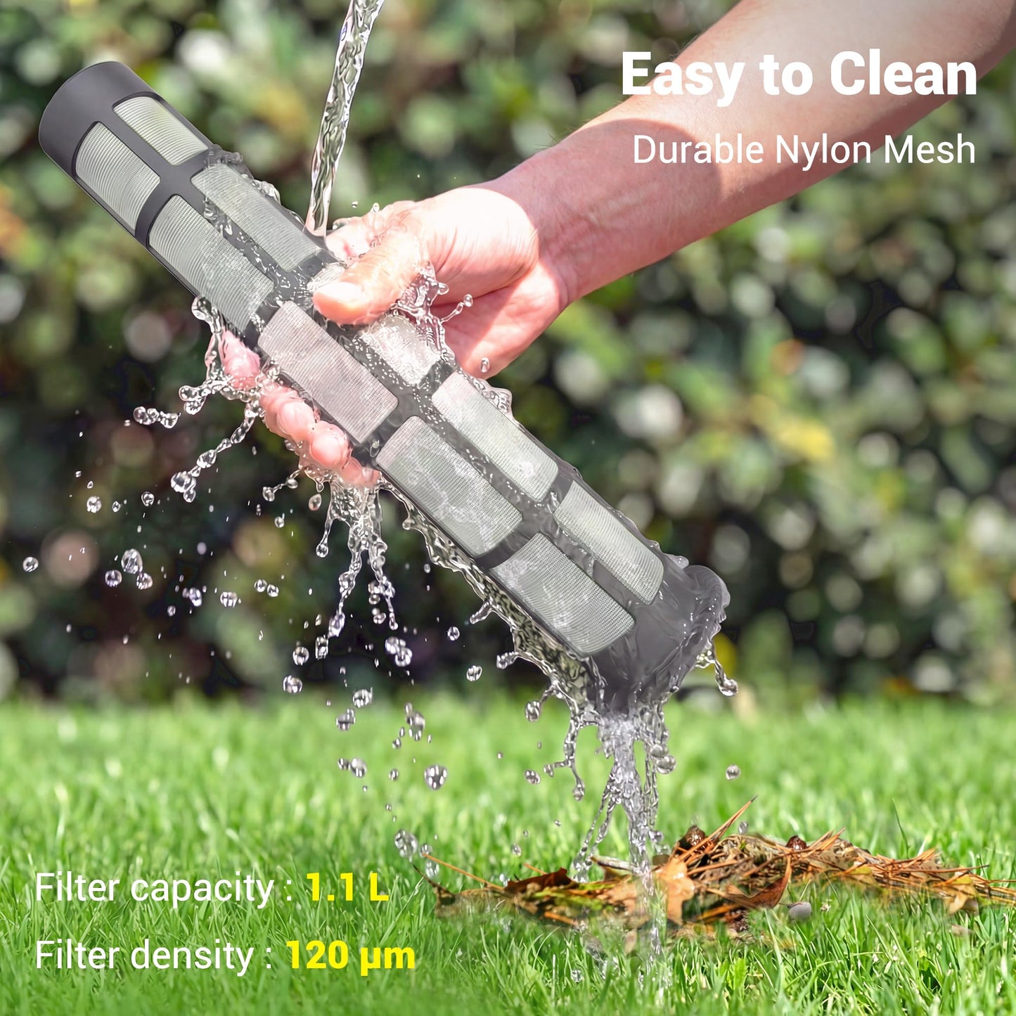 Hushlight Handheld Hot Tub Vacuum – Lightweight Stick Cleaner for Above-Ground Pools, Includes 2 Brush Heads for Debris and Sand (Blue) - Available at All In One Marketplace Canada