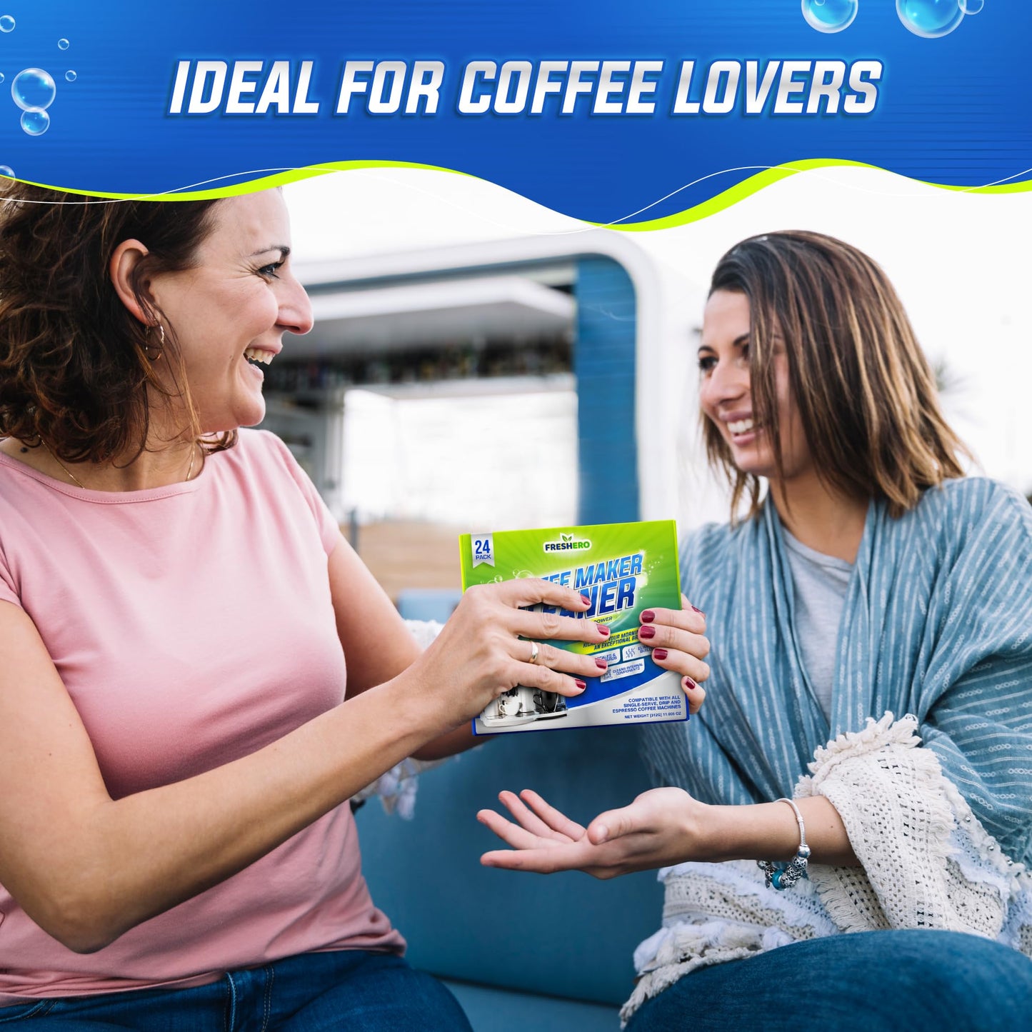 Freshero Coffee Machine Cleaner & Descaler Tablets – 24 Count, Compatible With Keurig, Breville, Ninja, Delonghi, Miele & Espresso Machines, Universal Cleaning Tabs for Coffee Maker Pots (24.0) - Available at All In One Marketplace Canada