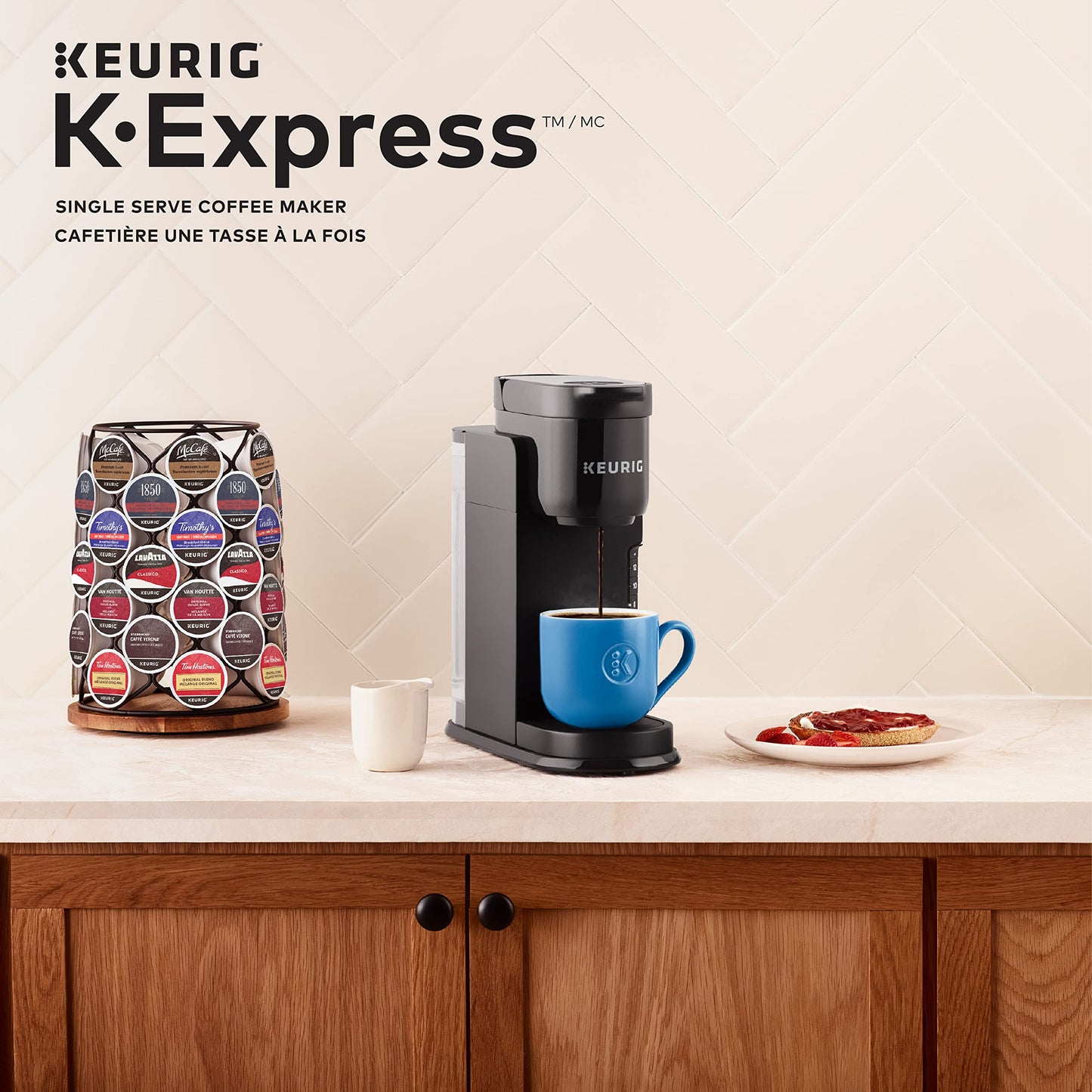 Keurig K-Express Single Serve K-Cup Pod Coffee Maker, Black, With A Removable Reservoir And Strong Button Function Keurig