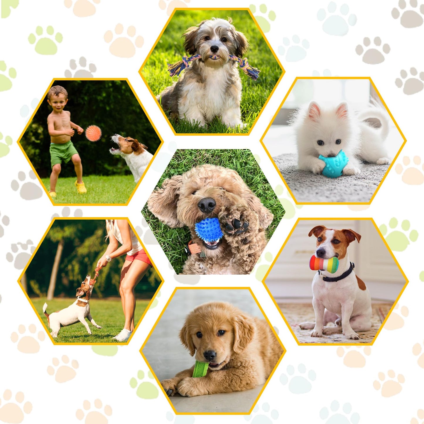 KIPRITII Dog Toys for Puppy Teething - 23 Pack Puppy Teething Toys for Boredom, Pet Dog Toothbrush Dog Toys with Rope Toys, Dog Treat Ball and More Squeaky Toy for Puppies and Small Dogs - Available at All In One Marketplace Canada