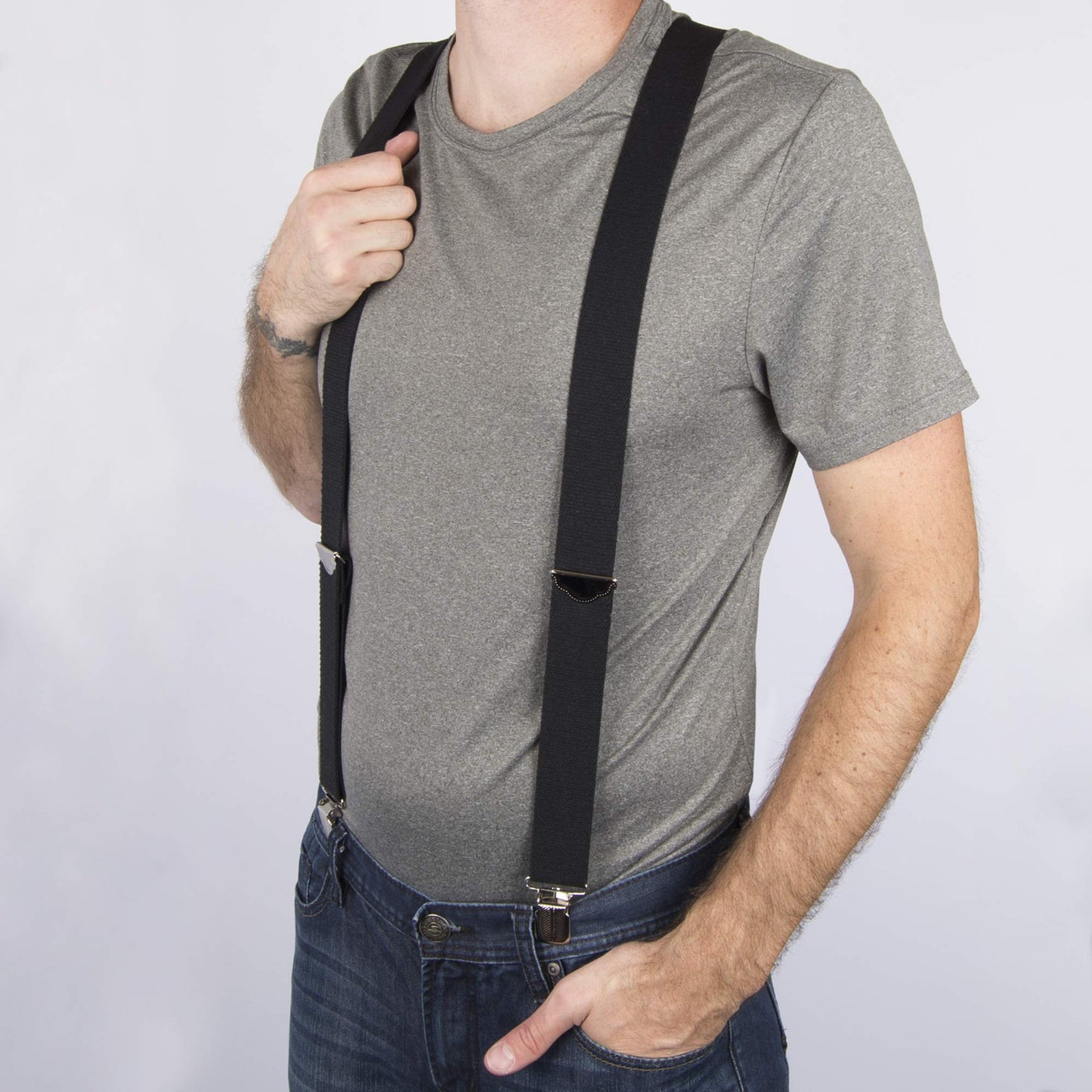 Dickies Men's 1-1/2 Solid Straight Clip Suspender, Black, One Size Dickies