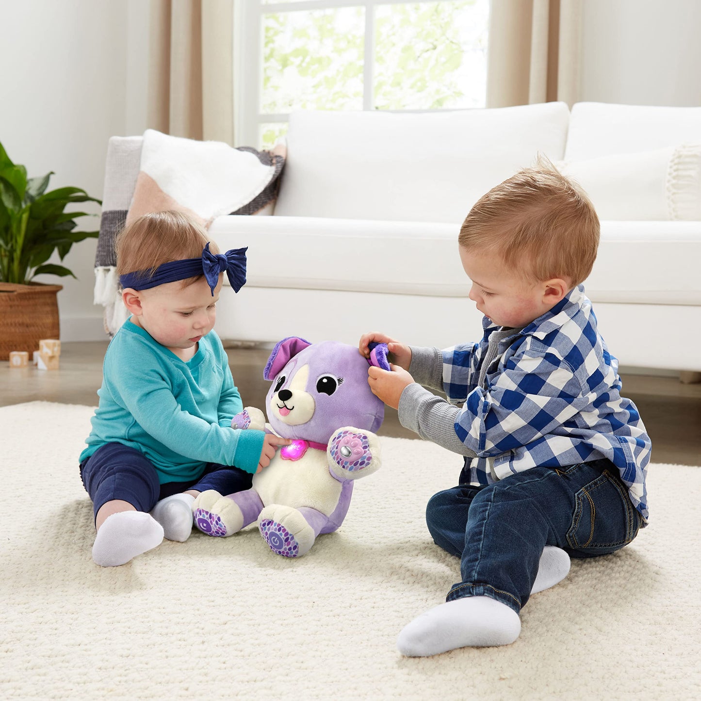 LeapFrog My Pal Violet Smarty Paws, Infant Plush Toy with Personalization, Music and lullabies, Learning Content for Baby to Toddler, English Version LeapFrog