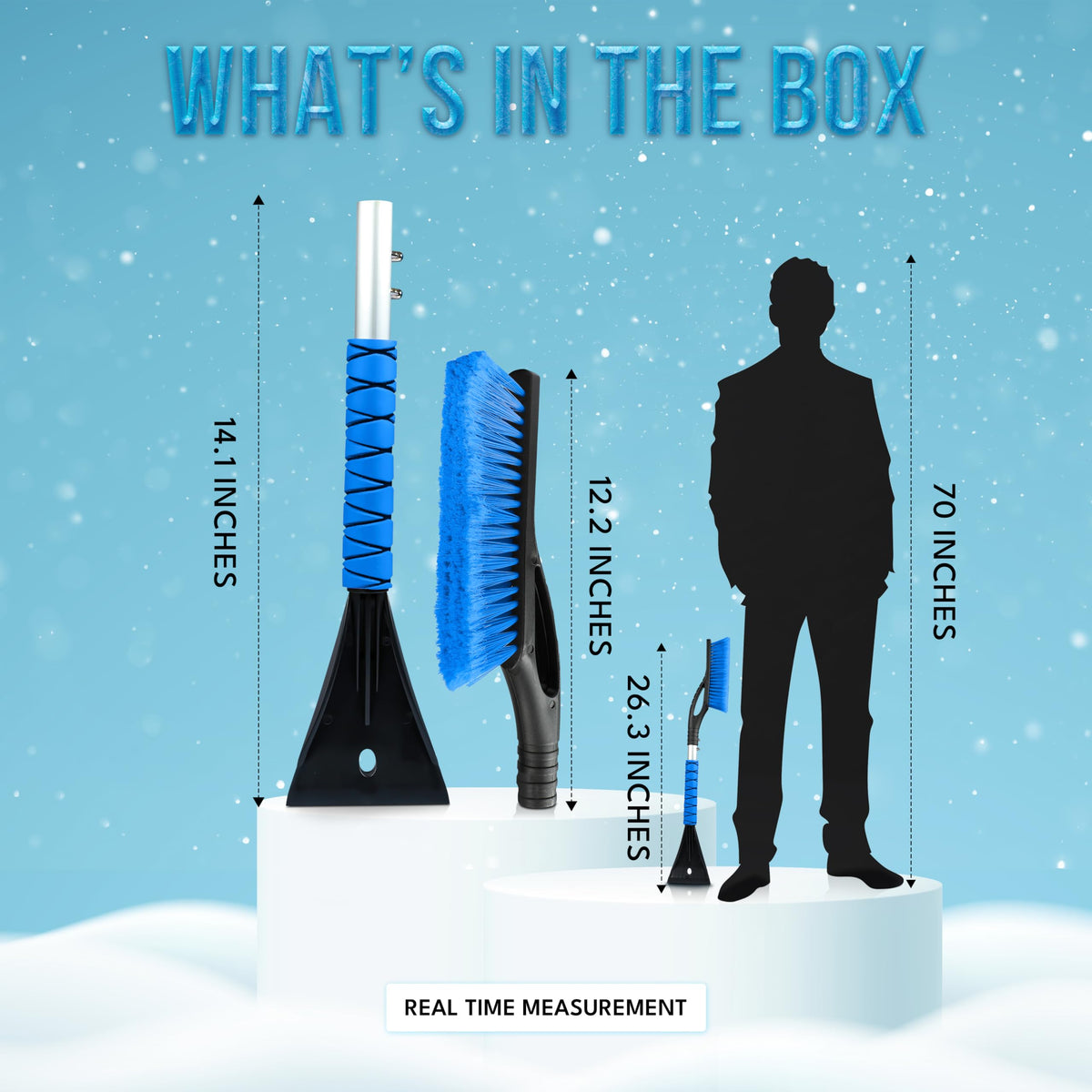 EcoNour 27" Ice Scraper & Snow Brush for Car Windshield Cleaning - Blue 🍁 All In One Marketplace Canada