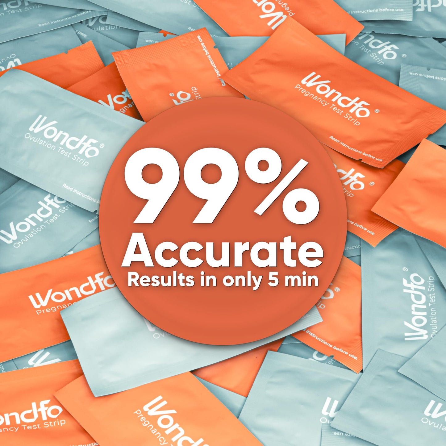 Wondfo 50 Ovulation and 20 Pregnancy Test Strips Kit - Highly Sensitive and Fast at Home Self-Checking Fertility Predictor Kit, Pack of 70 - Available at All In One Marketplace Canada