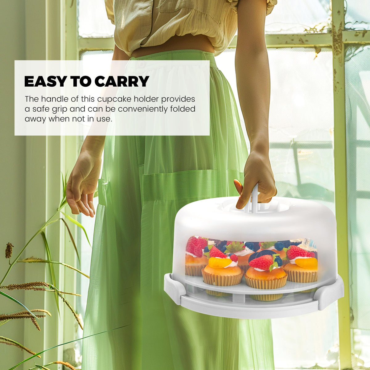 NPLUX Cake Carrier with Lid and Handle White Cake Containers, BPA-Free 🍁 All In One Marketplace Canada