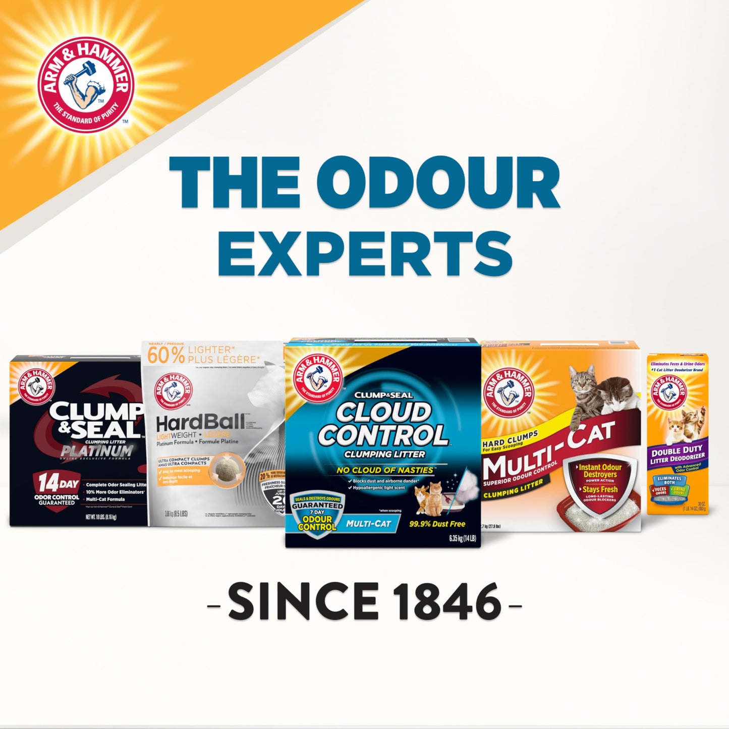 ARM & Hammer Cloud Control Clumping Cat Litter, Multi Cat, 6.35kg – 7 Day Odour Control, 99.9% Dust Free, Hypoallergenic Light Scent