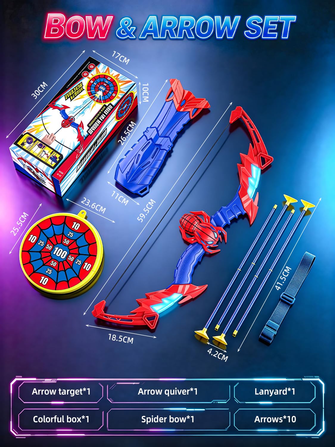 Spider Bow and Arrow Set for Kids Age 3+, Indoor & Outdoor Archery Set Toys 🍁 All In One Marketplace Canada
