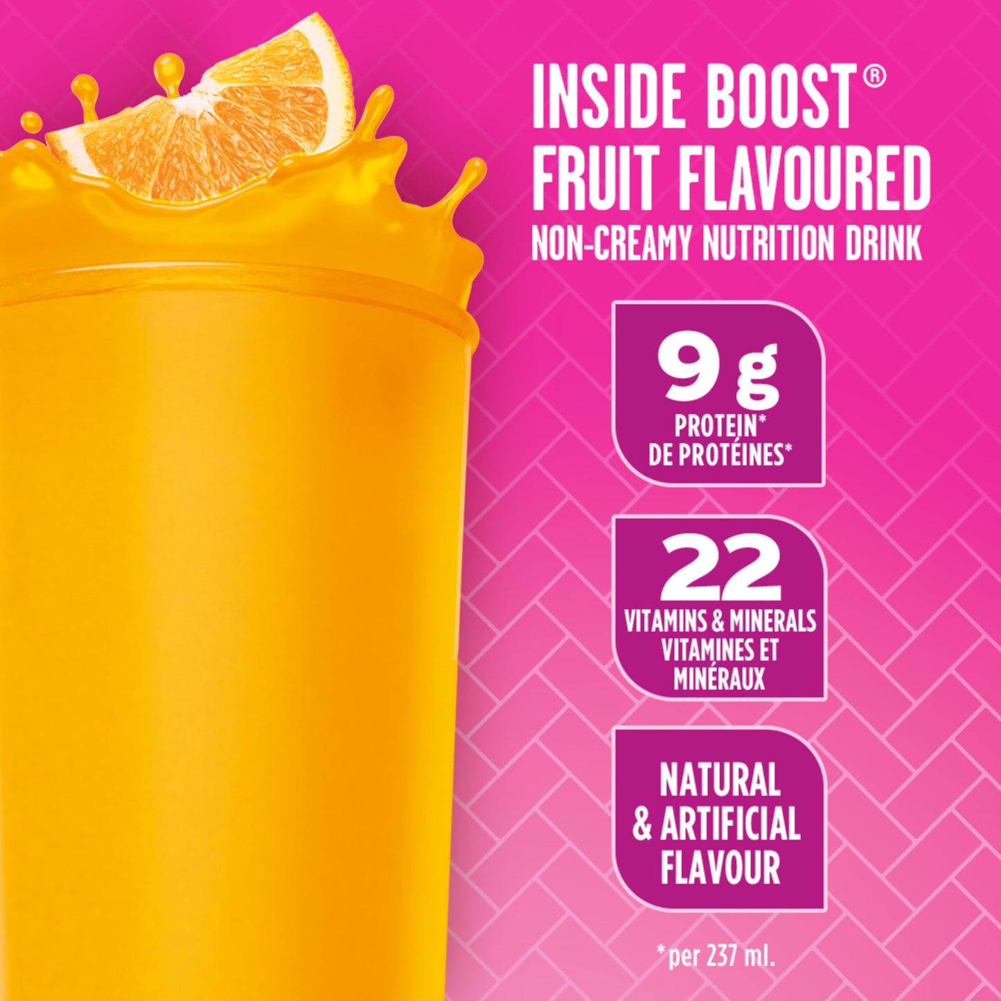 Boost Fruit Flavoured Drink Orange, 237ml, 24 count Boost