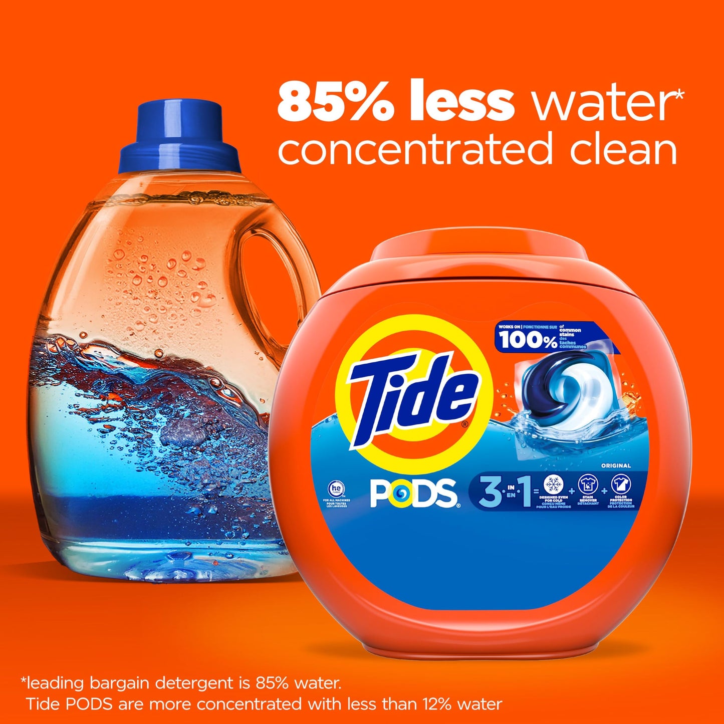 Tide PODs Laundry Detergent, Original Scent, 3-in-1 Stain Remover, Odor Fighter, Color Protector, Concentrated Laundry Soap Pacs, 76 Count