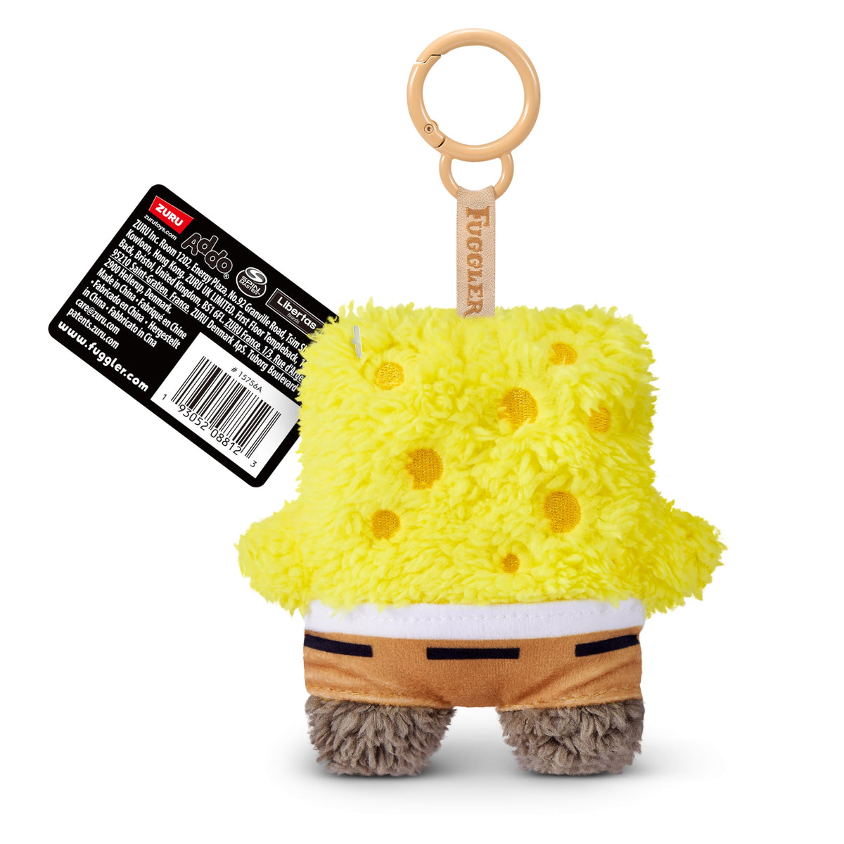 Fuggler Spongebob 5-Inch Plush Keyring 5 Pack by ZURU – Funny Ugly Monster Stuffed Animal with Human-Like Teeth, Collectible Bag Charm for Kids, Tweens, Teens, Adults & Fans of Weird Plush