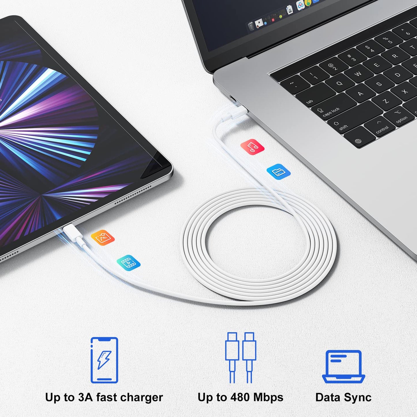 USB C Charger for iPhone 17 16 15,10FT USB C Cable and USB C Fast Charger Blcok for iPhone 17 16 Pro Max/17Air/17E/16E/16 Plus, iPhone 17 16 Fast Charging Cable iPad Pro 12.9/11 in,iPad -White