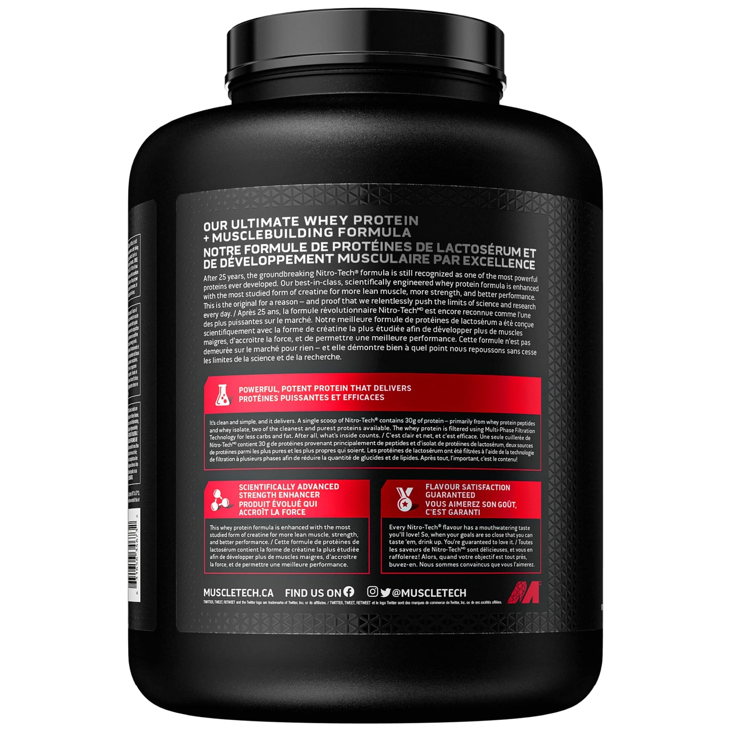 Muscletech Whey Protein Powder - Nitro-Tech Ultimate Muscle Building Formula with Whey Protein Isolate & Peptides - 30g of Protein, 3g of Creatine & 6.8g of BCAA - Vanilla Cream, 5 Pound (Pack of 1) MUSCLETECH