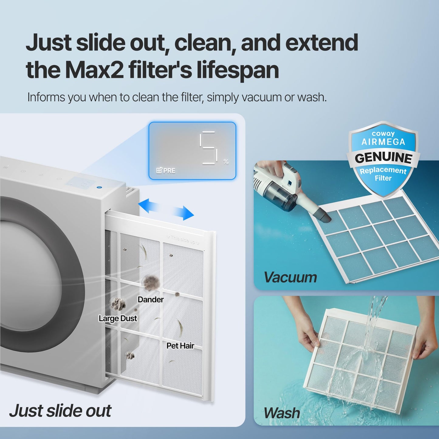 COWAY Airmega Mighty2 Air Purifier, Next Gen of AP-1512HH, for Large Room & Home Cleans up to 1,800 ft², IEST certified HEPA and Active Carbon for Allergies, Smoke, Dust, Pets & Mold, AP-1512N(W) 🍁 All In One Marketplace Canada
