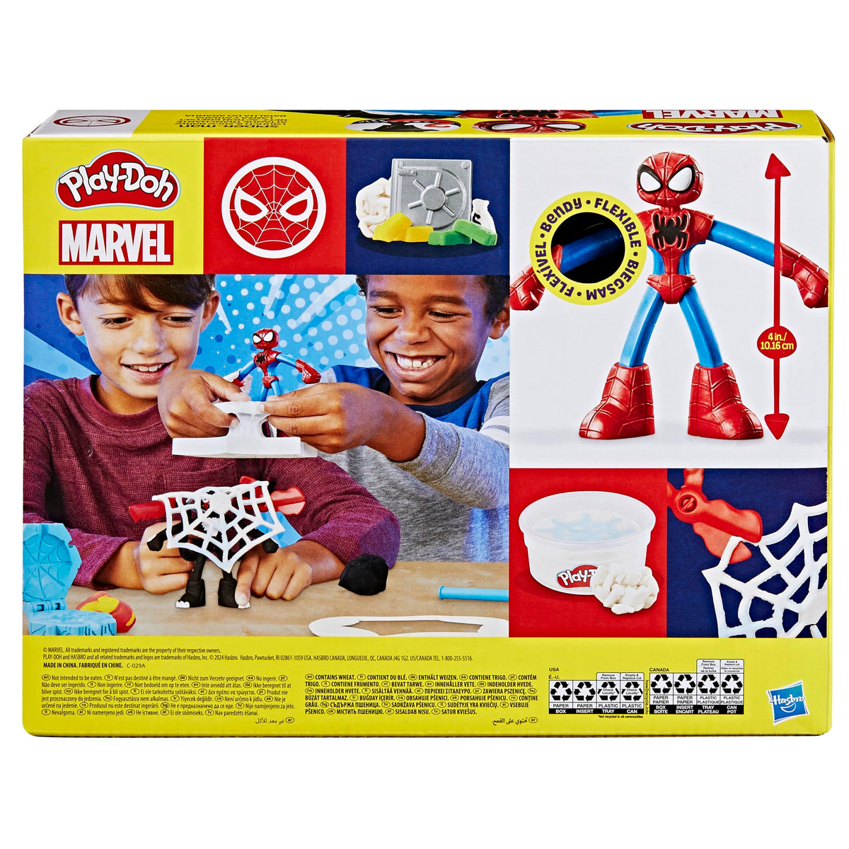 Play-Doh Marvel Spider-Man Launch & Slice Battle Playset with 2 Bendy Action Figures and 7 Accessories, Imagination Toys for Boys & Girls 4 Years & Up