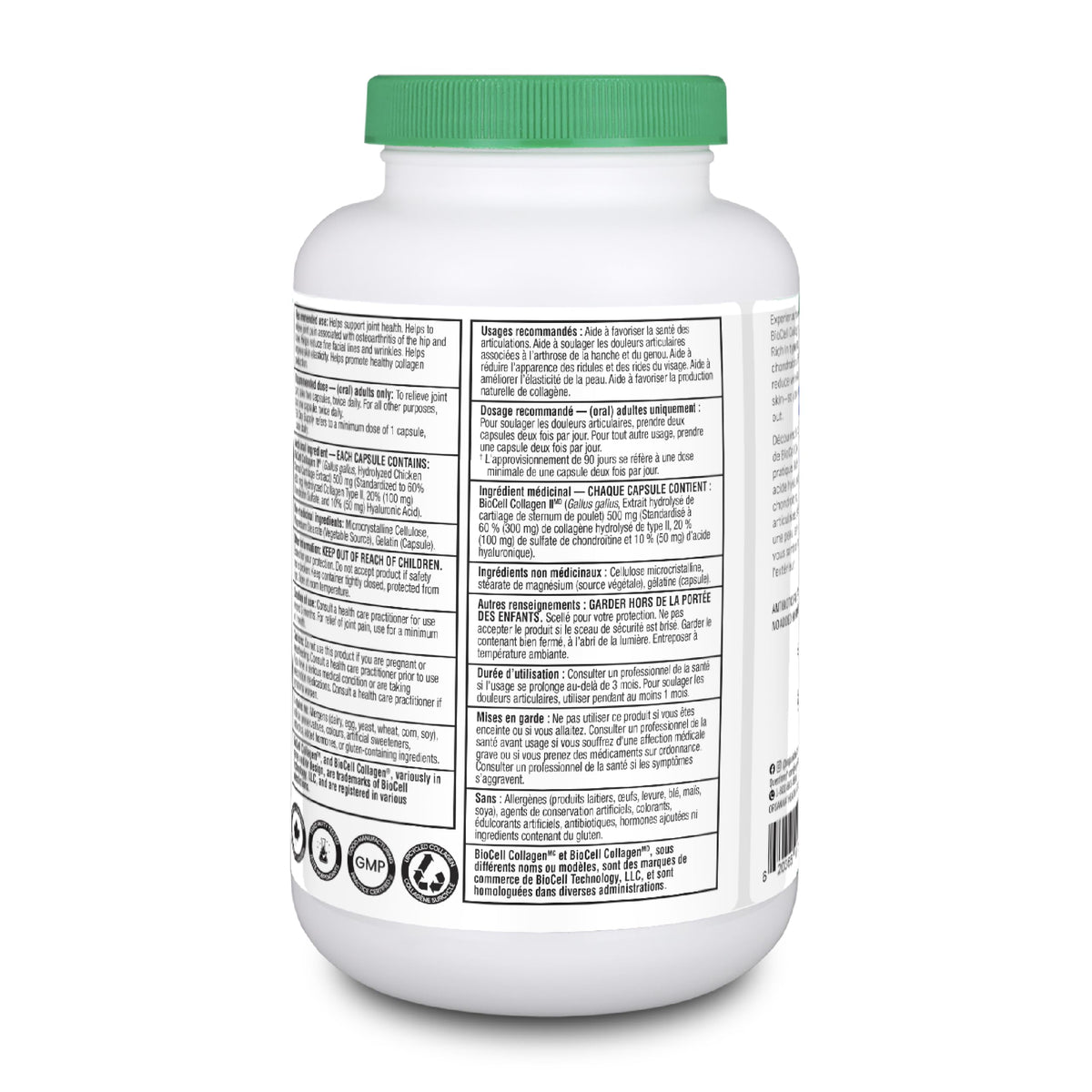 Organika Biocell Collagen- Type 2 Collagen, Hyaluronic Acid, Chondroitin Sulfate, Joint Support- 180caps