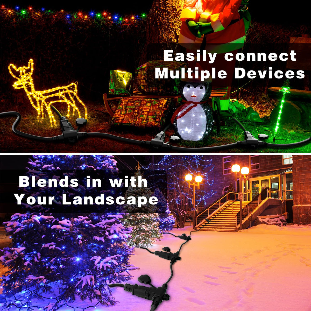 K KASONIC Outdoor Extension Cord 25 FT, Evenly Spaced 3 Outlets, Black 🍁 All In One Marketplace Canada