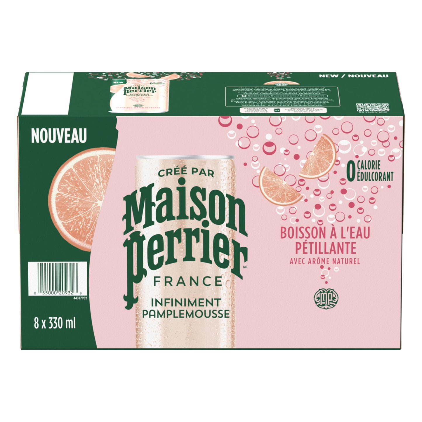 Maison Perrier Forever Grapefruit, Sparkling Water Beverage, 24 x 330ml Maison Perrier