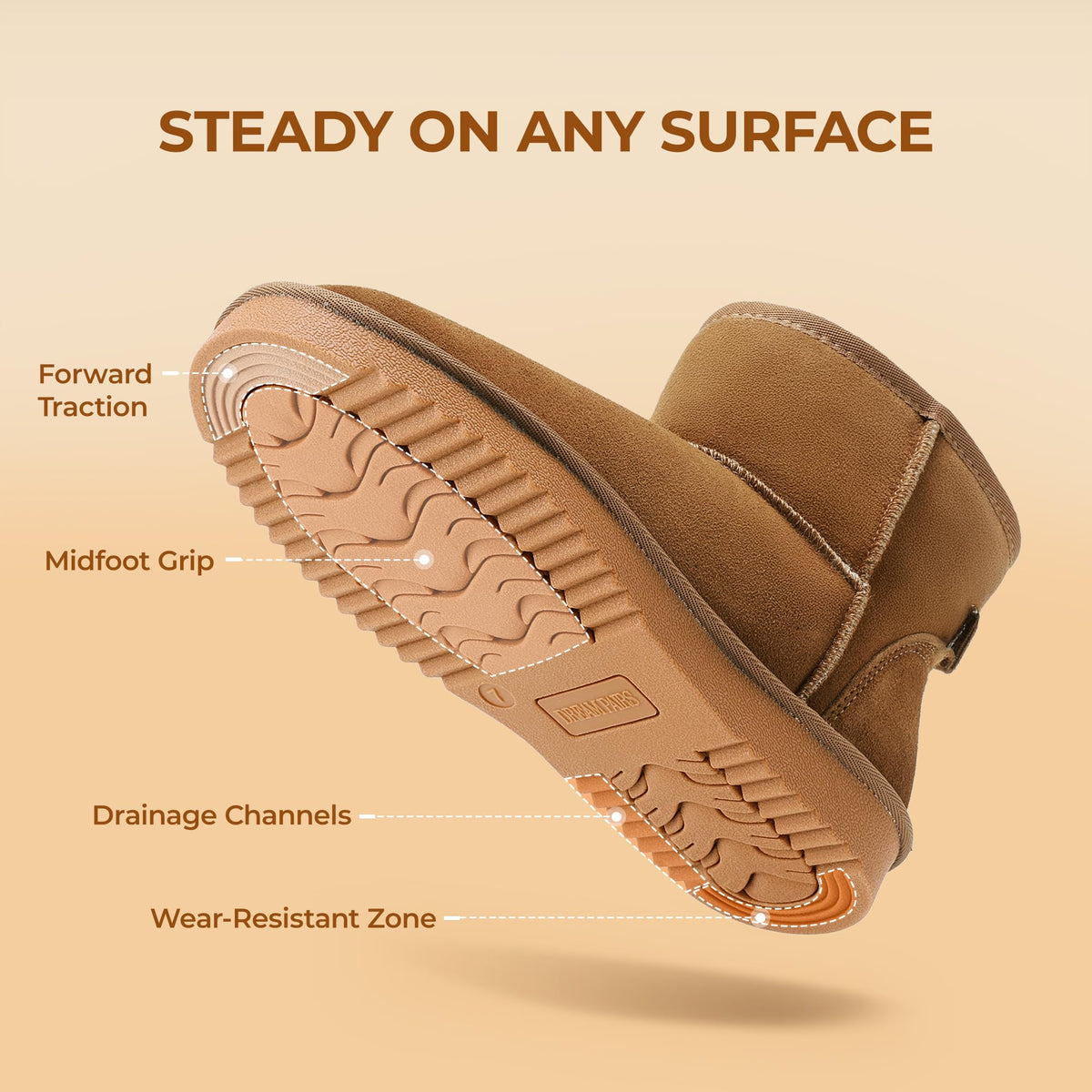 DREAM PAIRS Women's Ankle Winter Snow Boots Genuine Suede,Chestnut,9 🍁 All In One Marketplace Canada