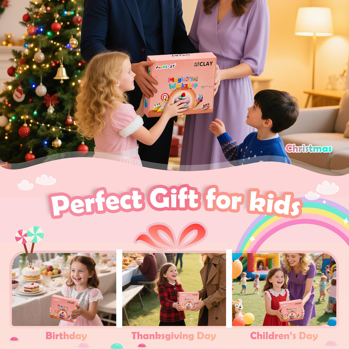 Aestd-ST Air Dry Clay Kit - Cake Themed, Modeling Clay for Kids 🍁 All In One Marketplace Canada