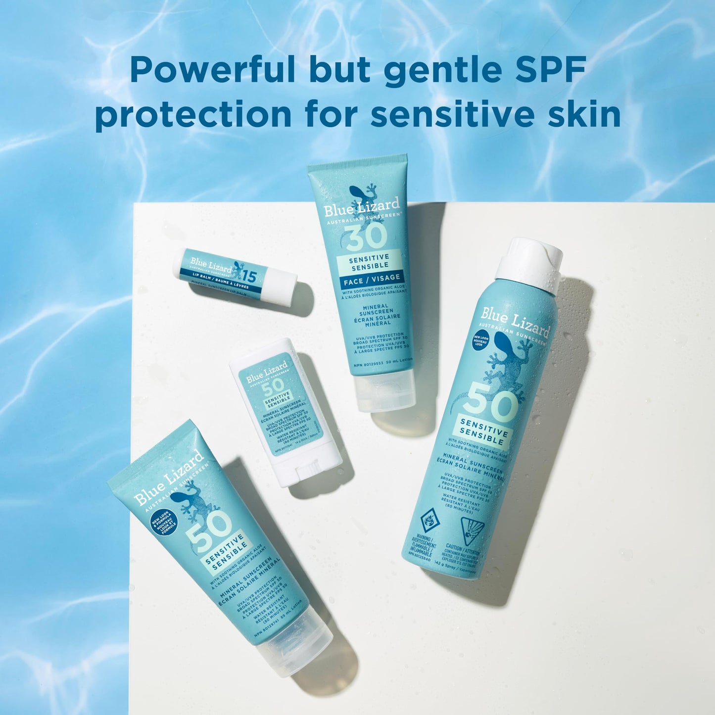 Blue Lizard Sensitive Mineral SPF 50 Spray, Broad-Spectrum UVA/UVB Protection, Water-Resistant, Zinc Oxide Formula, 142 g