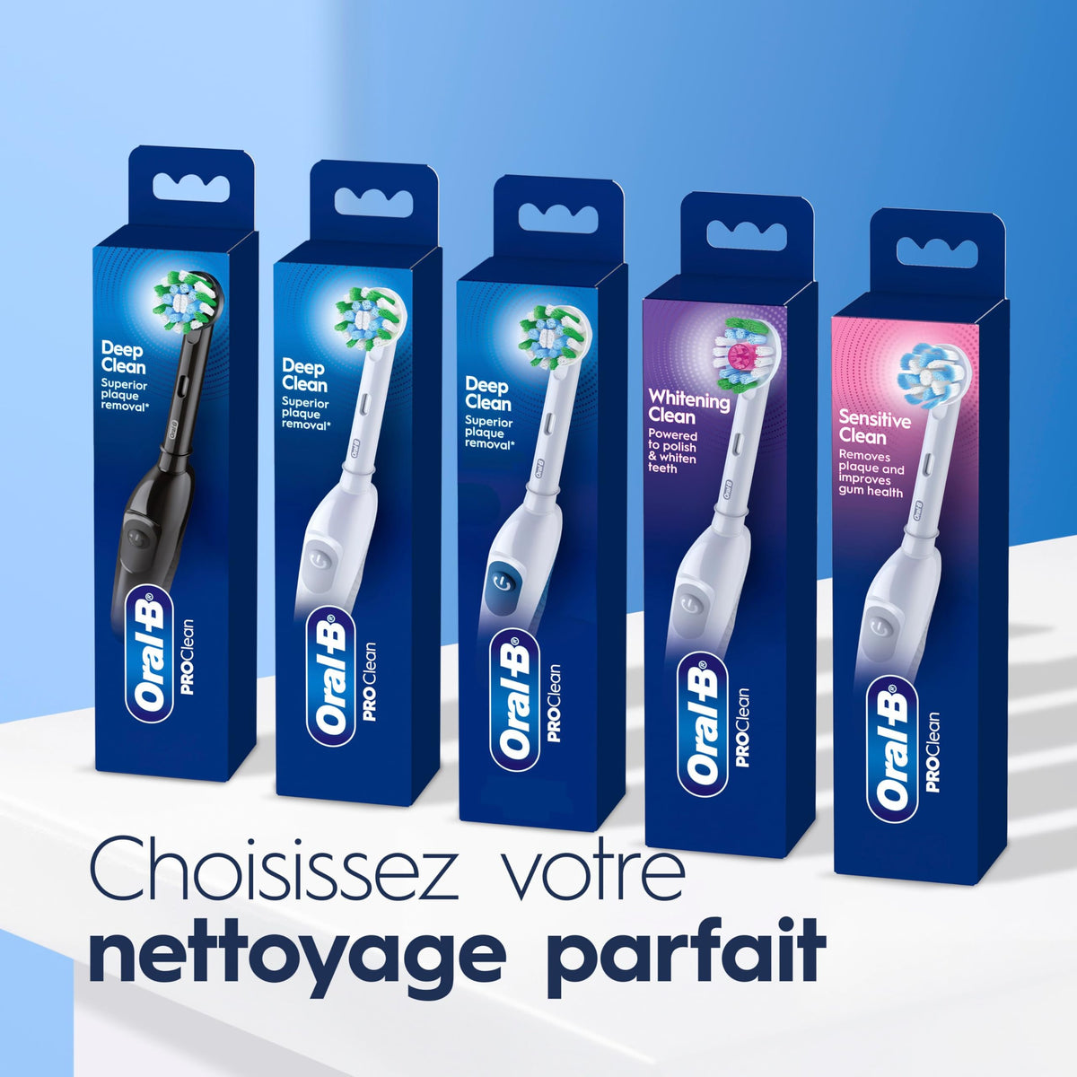 Oral B Pro Clean Battery Toothbrush, Whitening Clean - White, 1 Toothbrush, 1 Brush Head, Built-in Timer and batteries included