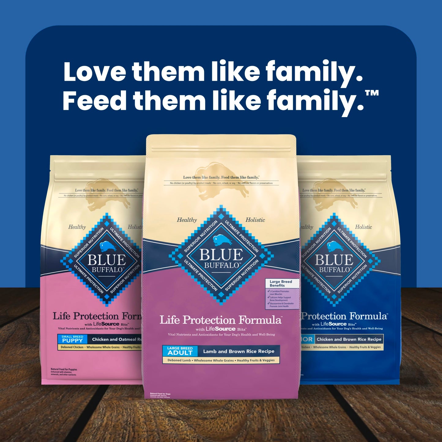 Blue Buffalo Life Protection Formula Lamb & Brown Rice Large Breed Adult Dry Dog Food, Supports Immunity with Antioxidant-Rich LifeSource Bits, Promotes Healthy Muscles, 11.7kg/26lbs