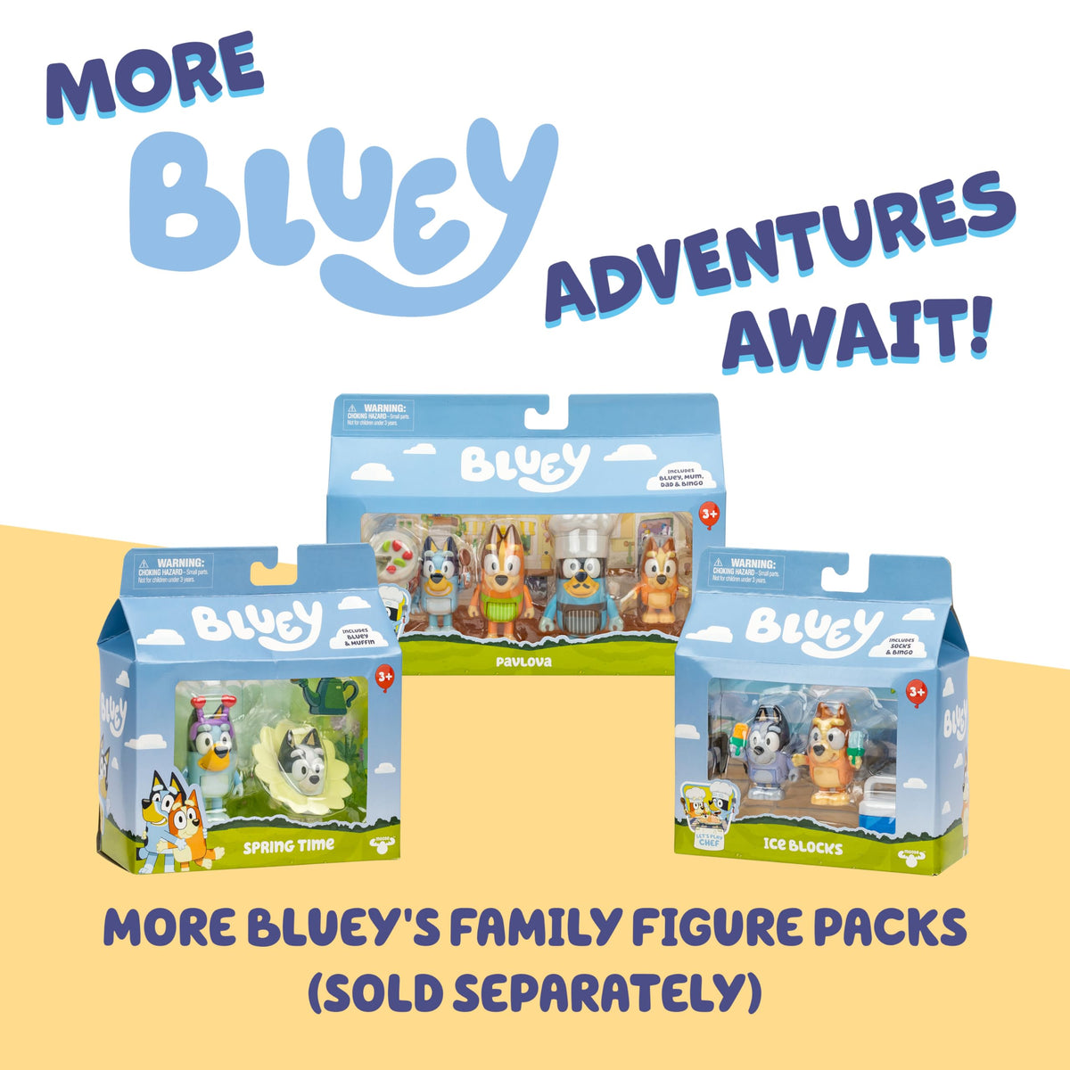 Bluey Heeler Family Road Trip 4WD Vehicle, Includes Articulated Chilli Figure, with Open Roof to Easily Fit 4 Bluey Figures Inside, Ideal for All 6.3cm Figures (Sold Separately)