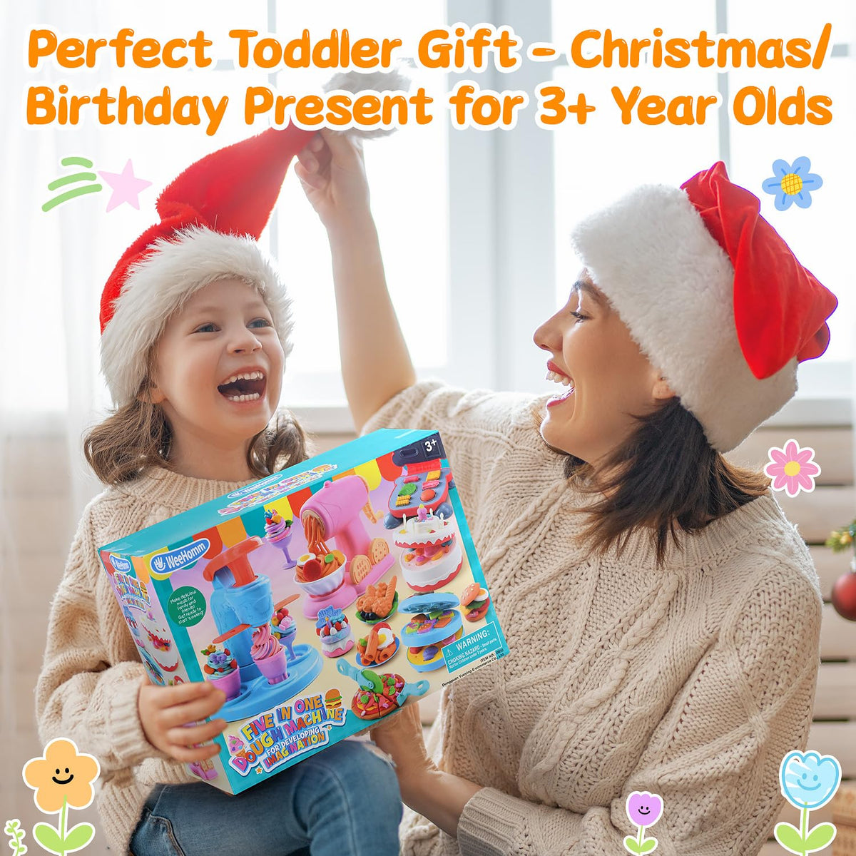 5-in-1 Color Dough Sets for Kids Ages 3+ DIY Food Maker Toys Set with 24 Dough, Arts and Crafts Kit for Pretend Play Ice Cream/Cake/Noodle/Hamburger/Pizza/Baking Set Toys Machines 🍁 All In One Marketplace Canada