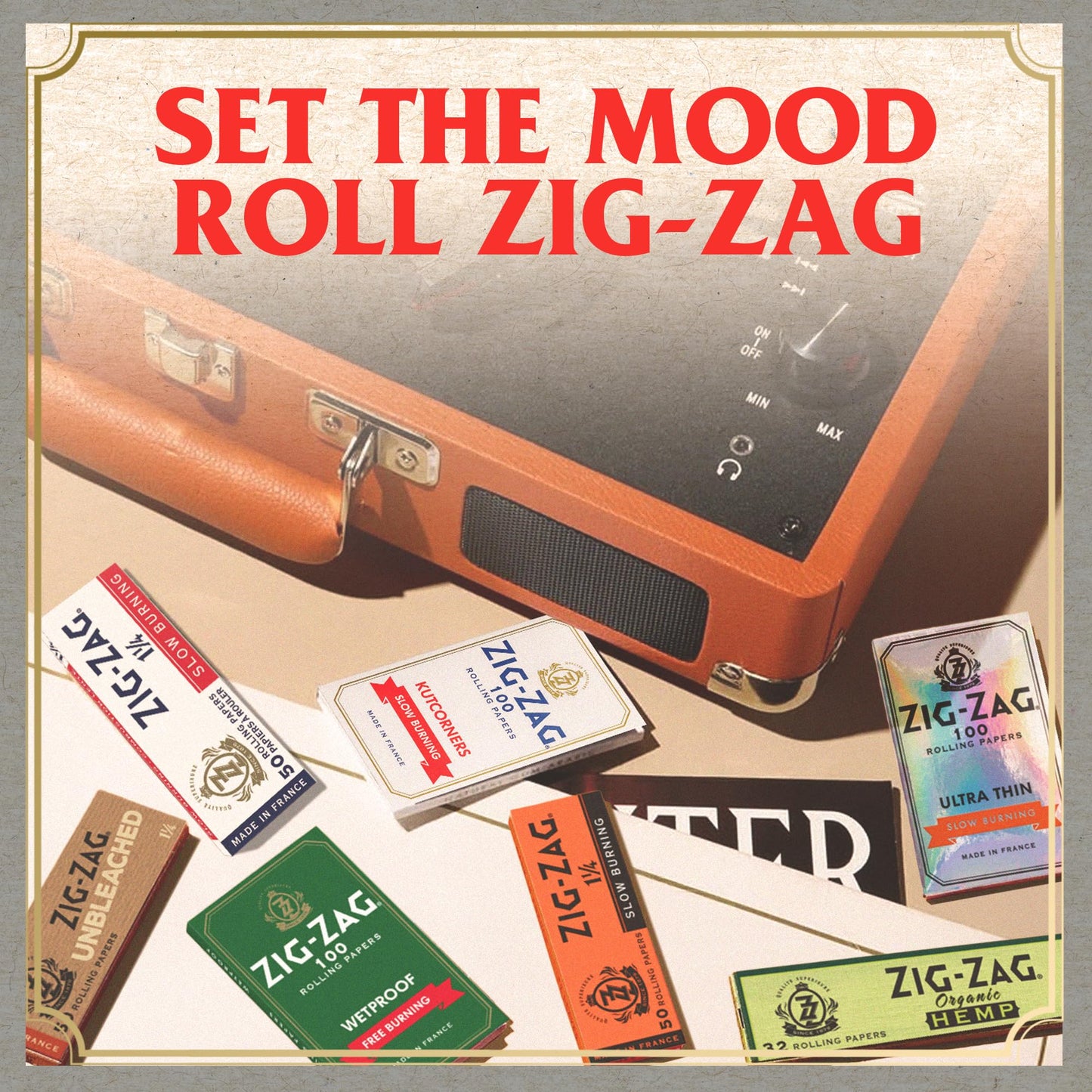 Zig-Zag Slow Burning Rolling Papers, Carton of 25 Packs, 100 Leafs per Pack, Size Single Wide (Regular), Kut Corners Easy Rolling 100% Natural Gum Arabic, No Bleach, Authentic White Paper 2500 Sheets