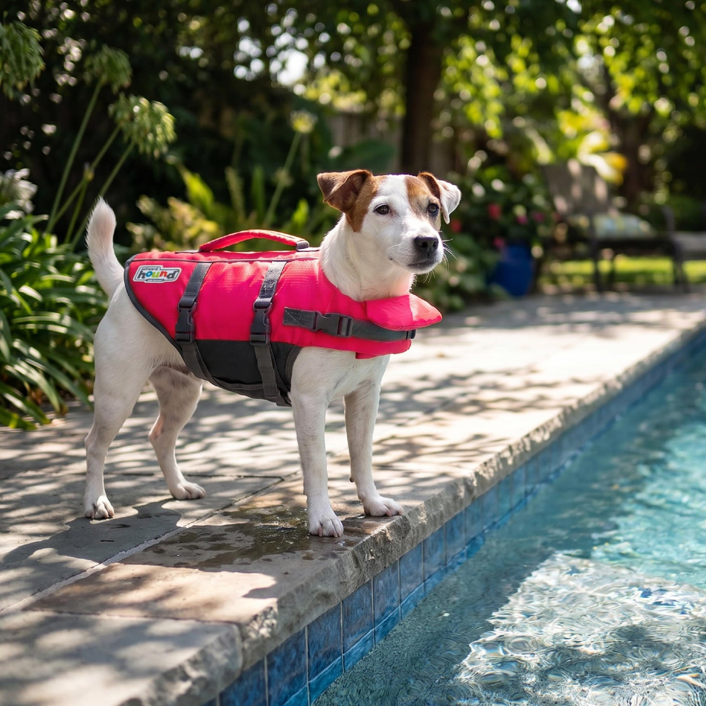 Outward Hound Granby Splash Dog Life Jacket with Handle, Reflective Floating Vest for Swimming & Boating, Maximum Buoyancy, All Skill Levels, Small Dogs & Puppies (16–20" Girth), Pink, Small