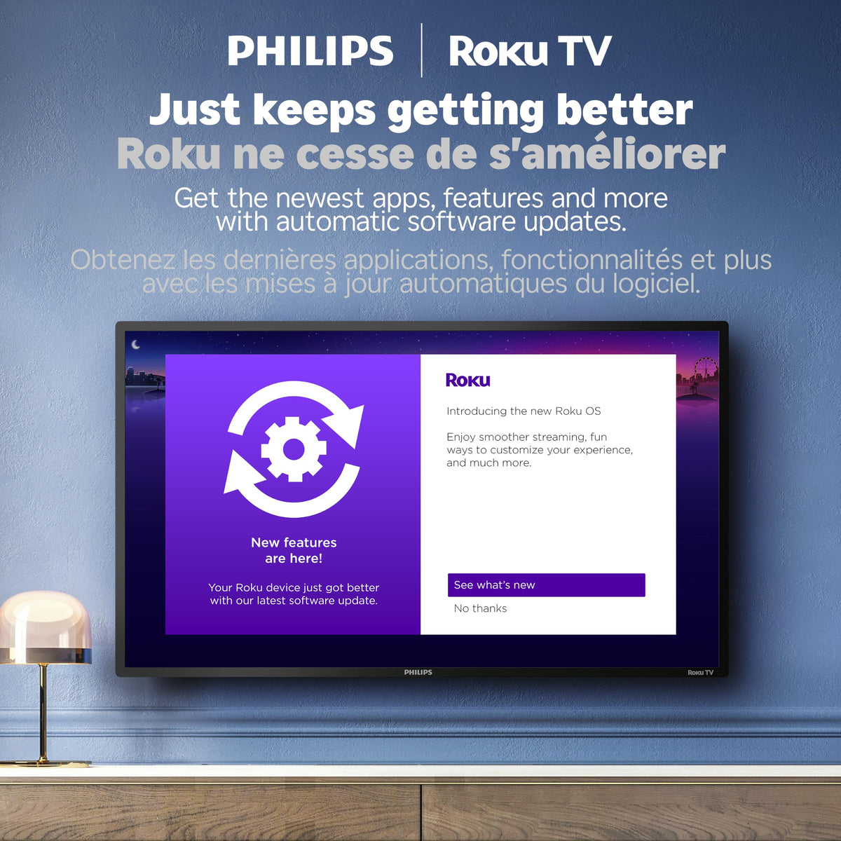 Philips 43PQF7676/F6 7600 Series 43-Inch Full HD QLED Roku TV