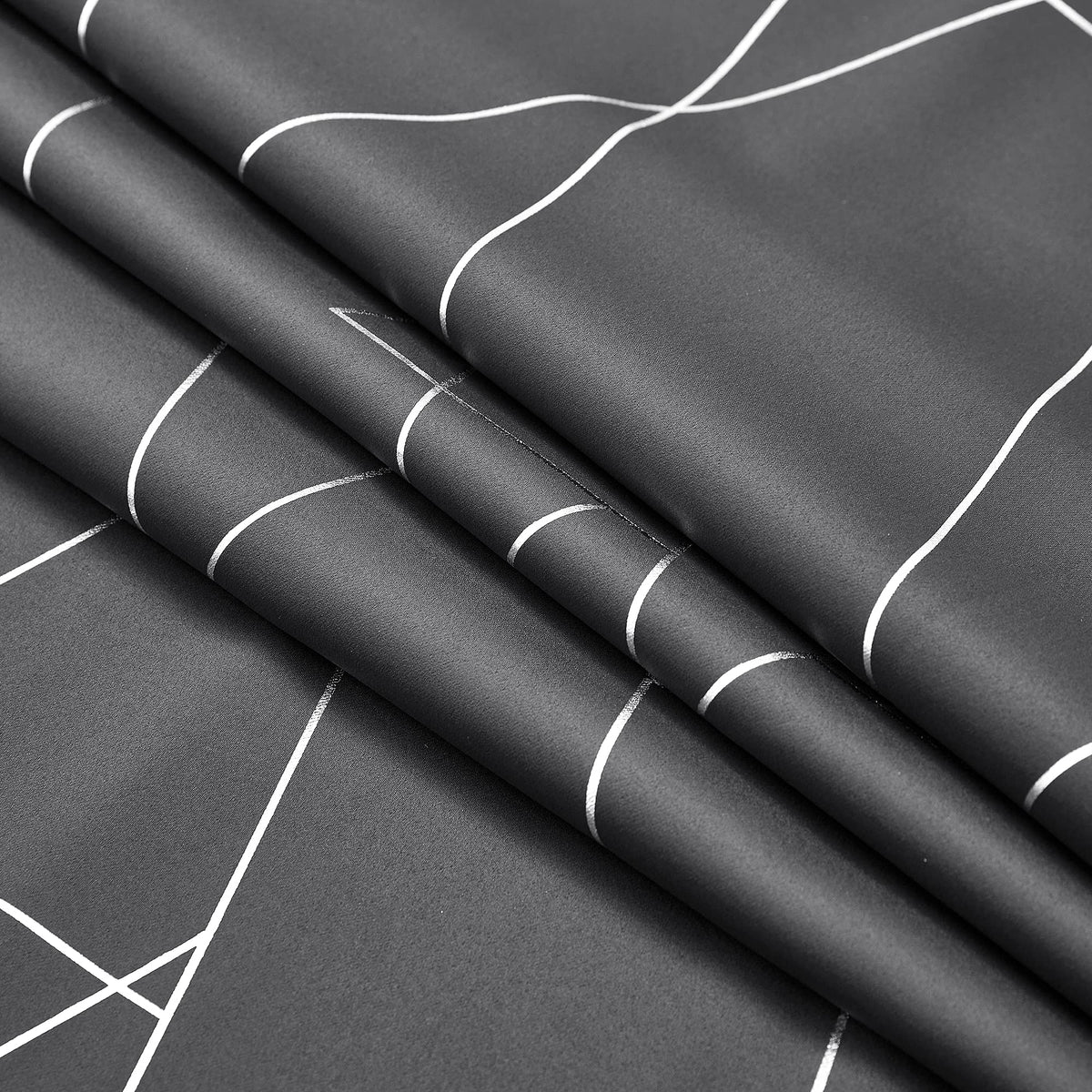 NICETOWN Halloween Blackout Curtains for Living Room - Foil Printed Shiny Stripes Pattern Thermal Insulated Blackout Drapes for Bedroom Kitchen Loft Cafe Window (2 Panels, 52" Wide by 63" Long)