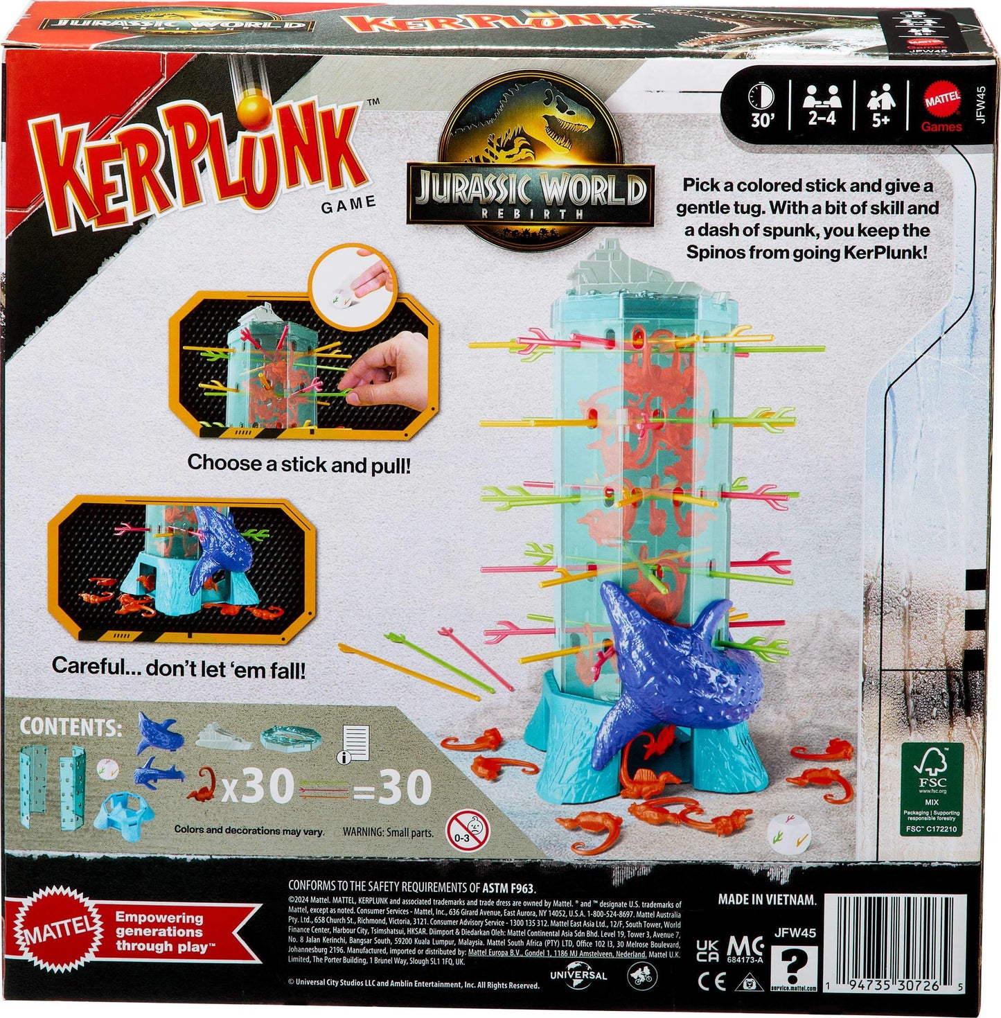 Mattel Games Kerplunk Jurassic World Rebirth Game for Kids & Family with Ocean Tower and Spinosaurus Figures Inspired by the Movie. 🍁 All In One Marketplace Canada