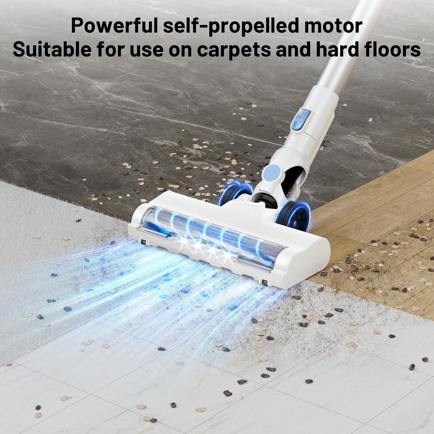 VIPSUN Cordless Vacuum Cleaner with Self-Standing, LED Screen Stick Vacuum Cleaners for Home, Lightweight Powerful Suction Vacuum, 6-in-1 Rechargeable Vacuum for Carpets, Pet Hair, Hardwood Floors - Available at All In One Marketplace Canada