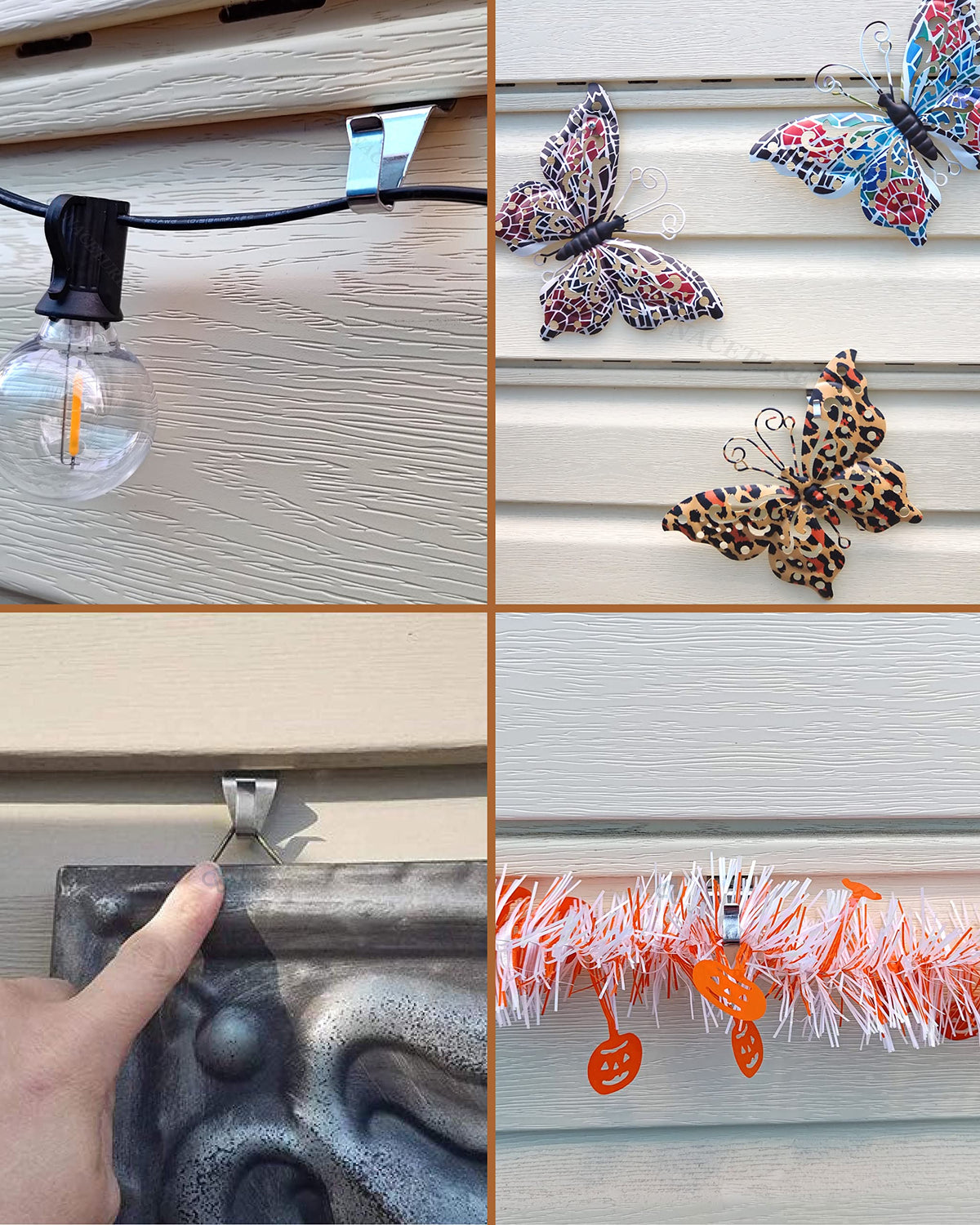 Vinyl Siding Hooks Hanger (6 Pack) | Vinyl Siding Hooks for Hanging Outdoor Deck Decor, No Drill Vinyl Siding Clips for Hanging Outside Home or Holiday Decor 🍁 All In One Marketplace Canada