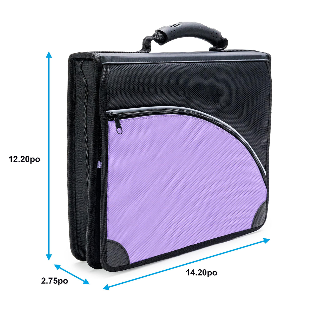 Avery 2" Inch Zipper Binder, 3 Round Rings, Durable Messenger Nylon Zipper Purple Binder, Tablet Holder, 6-Pocket with 5 Tab Dividers, Carry-All Storage Binder (26050)
