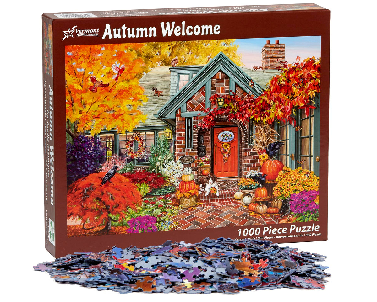 Vermont Christmas Company Autumn Welcome Jigsaw Puzzle 1000 Piece 🍁 All In One Marketplace Canada