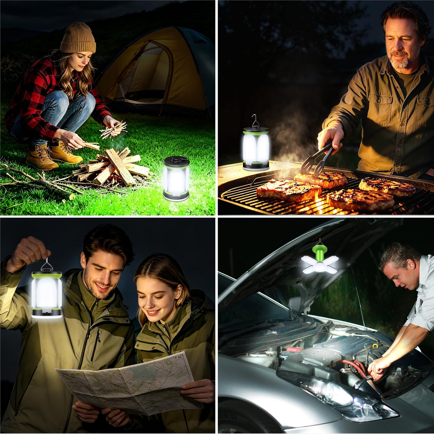 Blukar Camping Lantern Rechargeable, Camping Lights Lamp-7 Light Modes,60 LED Ultra Bright LED Tent Light,Long Battery Life for Outdoor for Camping, Emergency, Fishing, Hiking etc (White Light)