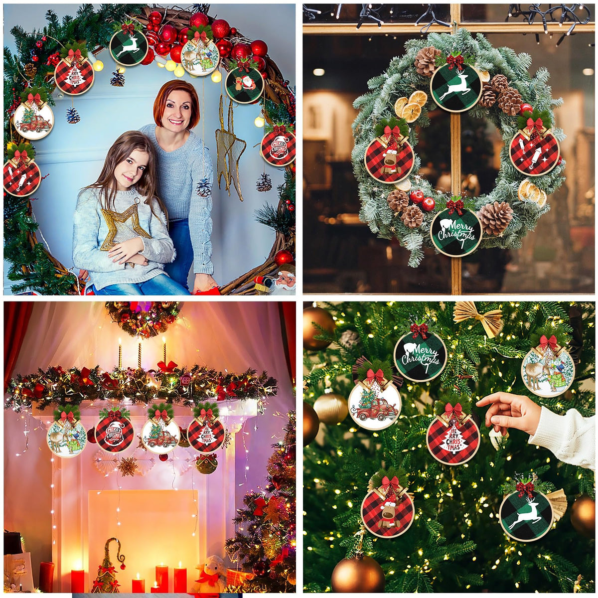 FEBSNOW 12 Pieces 3 Inch Embroidery Hoops Adjustable Bamboo Circle Cross Stitch Hoop Ring Bulk Wooden Round Embroidery Hoop for Art Craft Handy Sewing and Christmas Decoration 🍁 All In One Marketplace Canada
