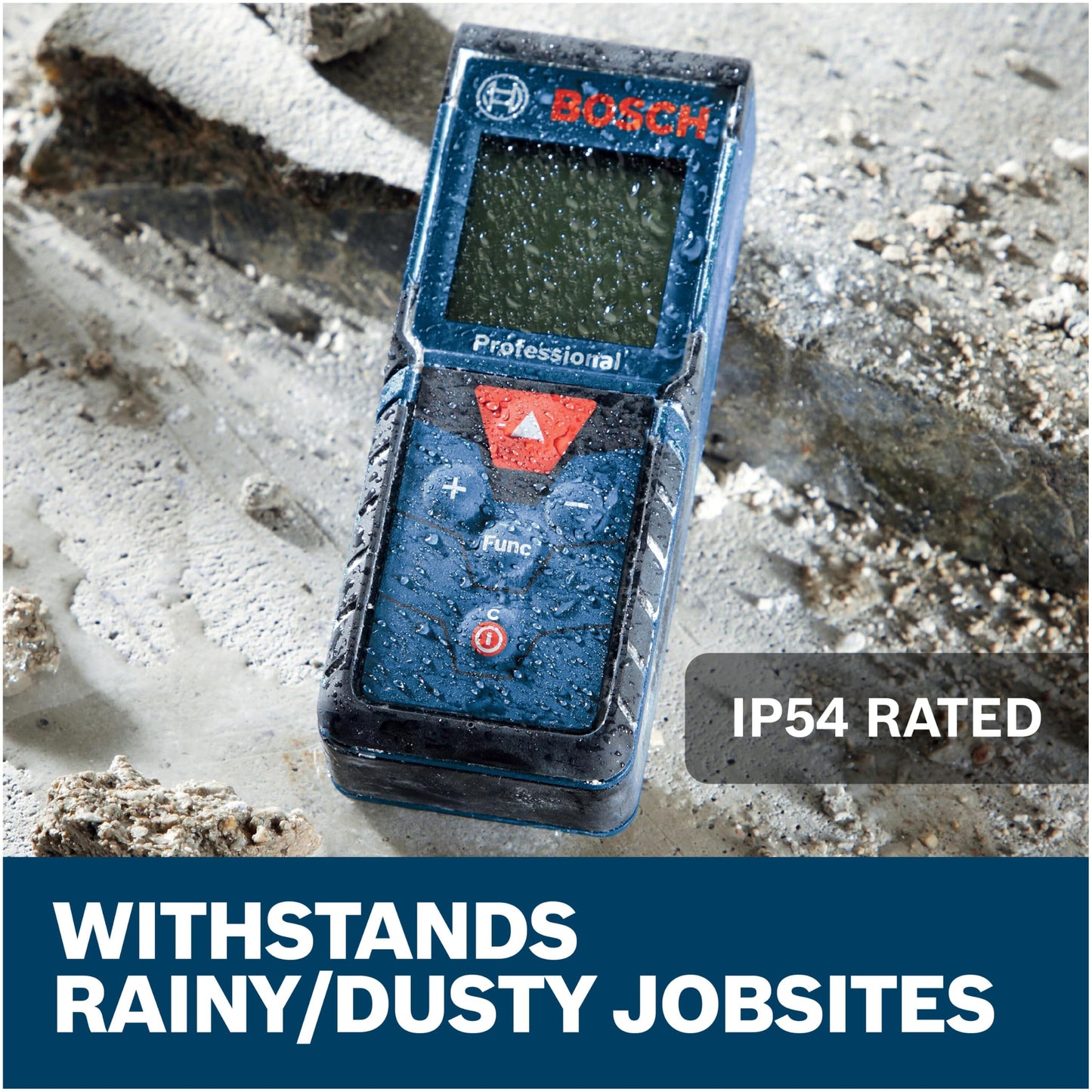 Bosch Blaze Pro Glm165-40 165Ft Laser Distance Measure with Color Backlit Display Bosch